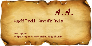 Agárdi Antónia névjegykártya